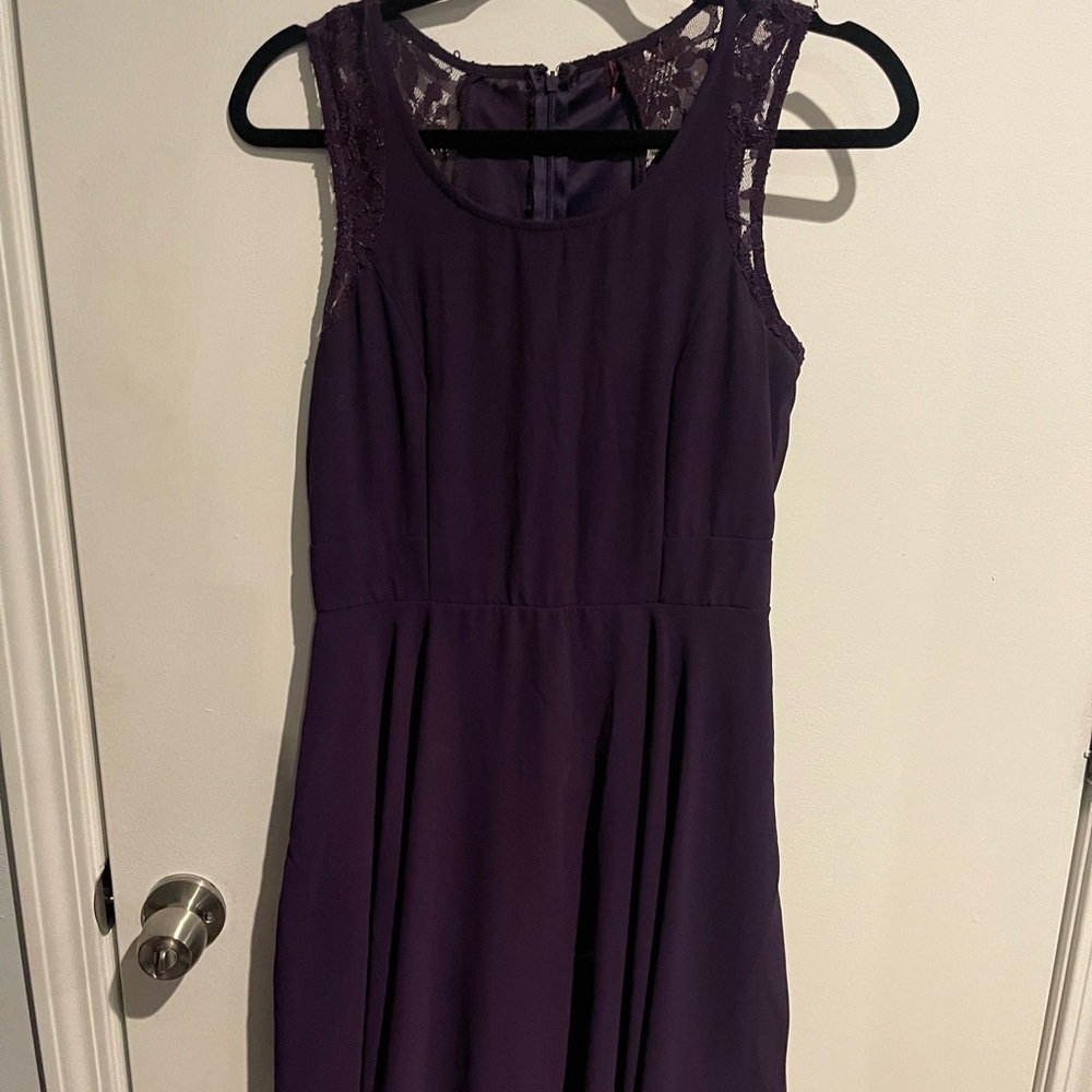 Elegant Purple Lace Dress